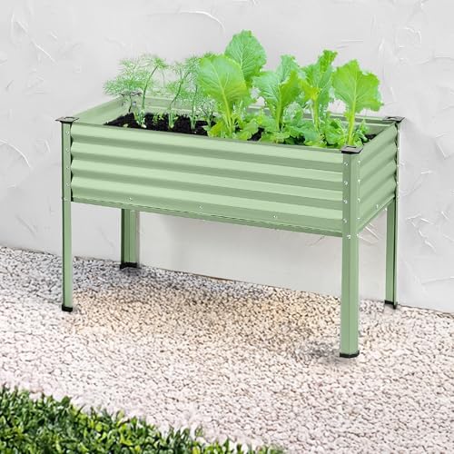 Best Choice Products 48x24x30in Galvanized Raised Garden Bed, Metal Elevated Planter Box, Dark Green S888804