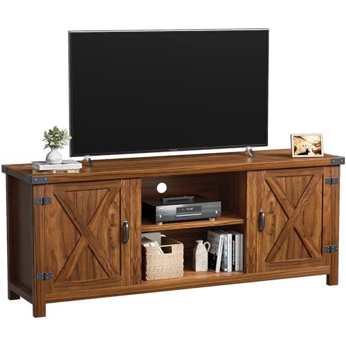 YESHOMY Modern Farmhouse TV Stand for TVs up to 65 Inch, Gray Wash O551446