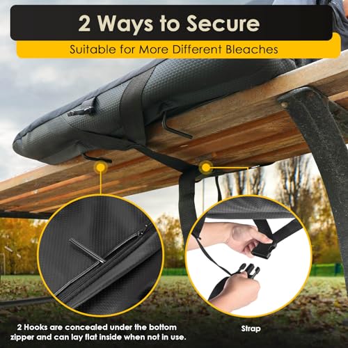 HOPERAN Stadium Seat with Back Support, Half-fold Portable Bleacher Chair, 600D Waterproof Q105351