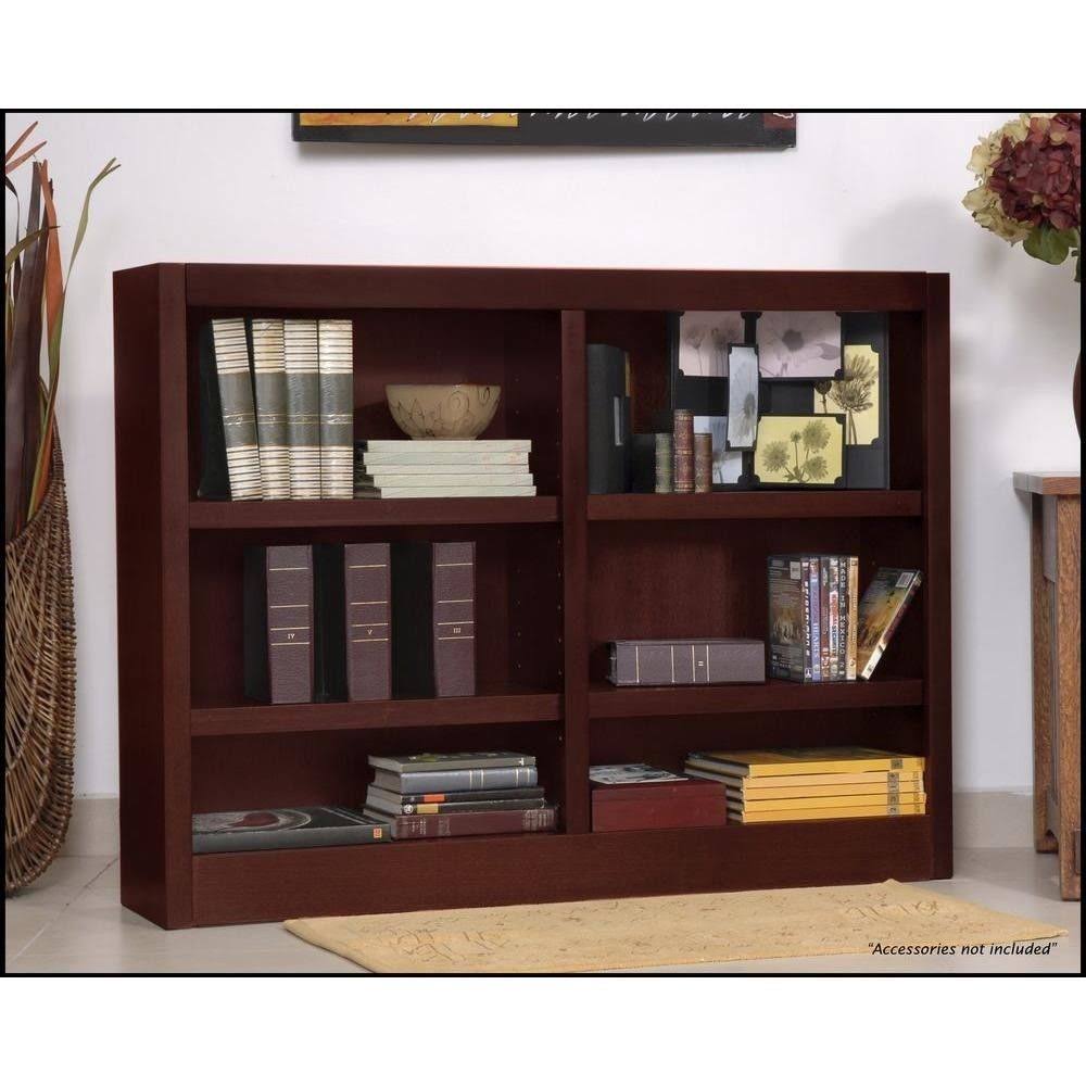 Concepts in Wood Double Wide Bookcase 6 Shelves Cherry M13472
