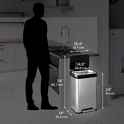 iTouchless 13 Gallon Sensor Trash Can 2.0 Stainless Steel W51921