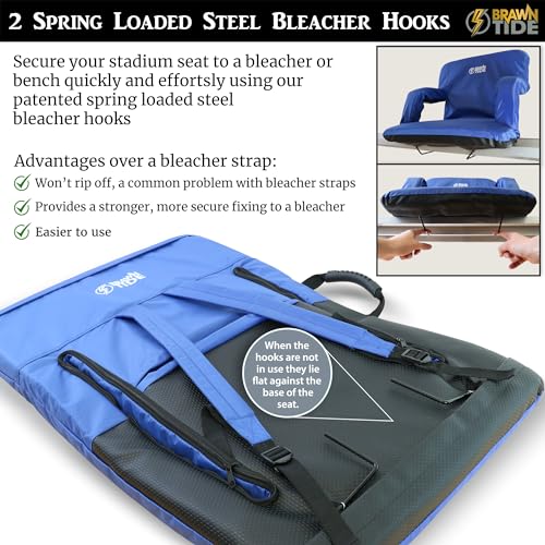 BRAWNTIDE Stadium Seat with Back Support, Cushion, Cup Holders J7745