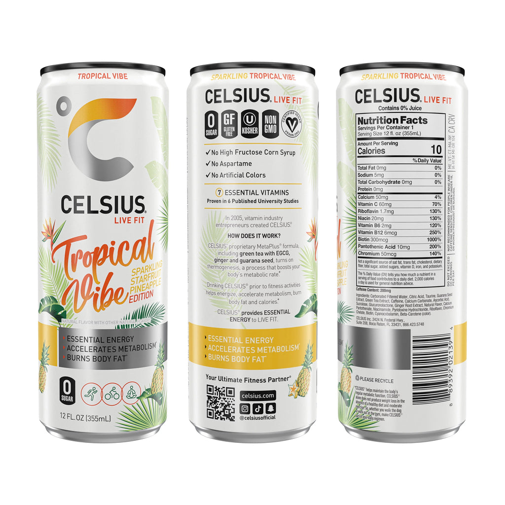 CELSIUS Sparkling Space Variety Pack, Functional Energy Drink, 12 fl oz, 12-Pack T823