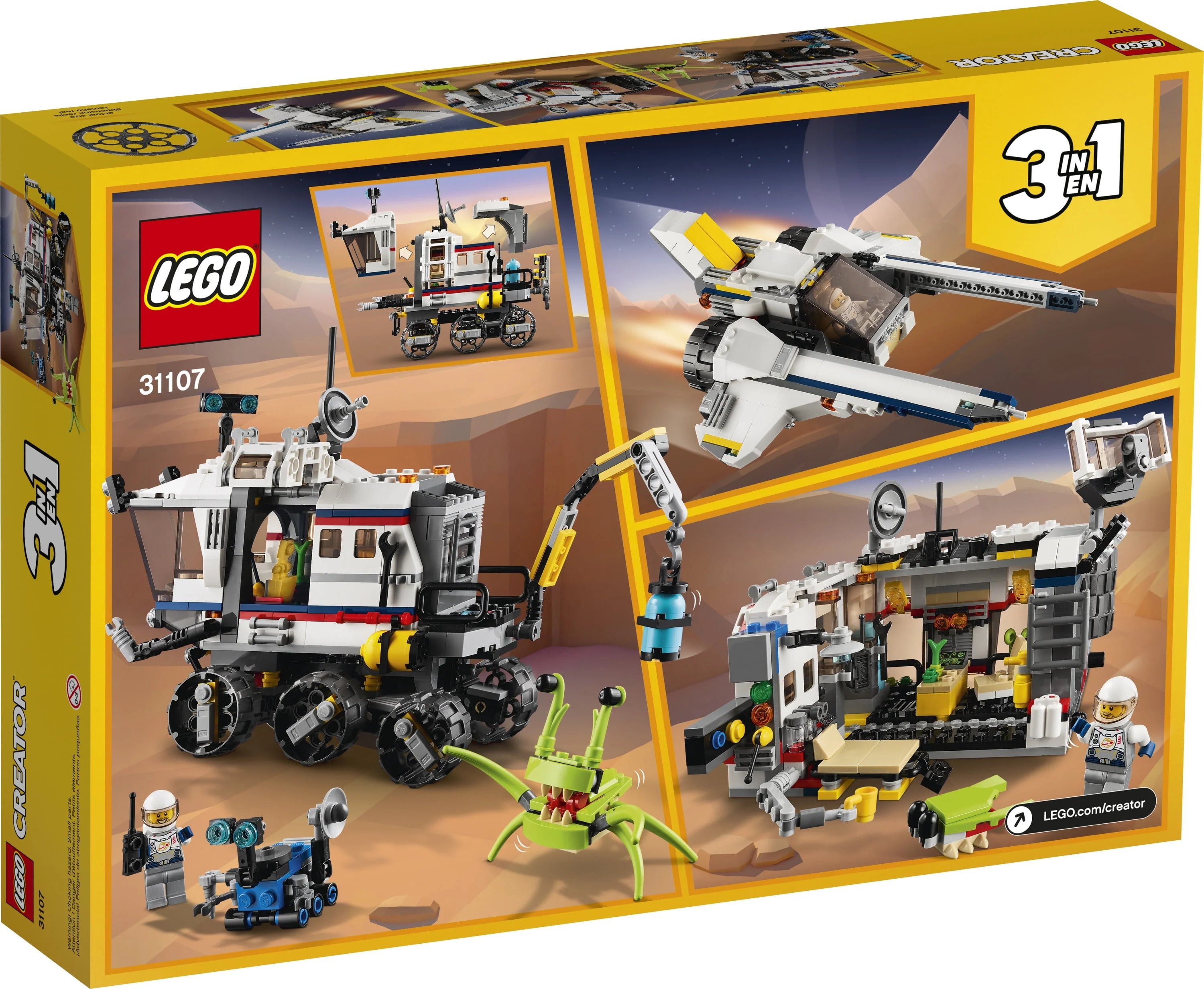 LEGO Creator 3in1 Space Rover Explorer 31107 Building Toy for Kids Ages 8+ B8236