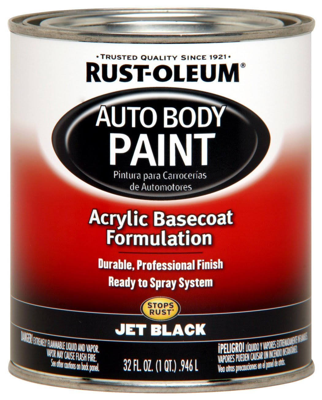 Rust-Oleum 253500 Auto Body Paint, Jet Black, 1 qt. - Megean
