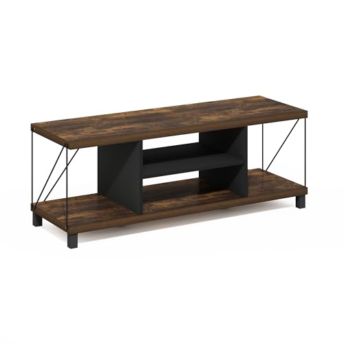 Furinno JAYA Large Entertainment Stand for TV Up to 55 Inch, French Oak Grey/Black V100781