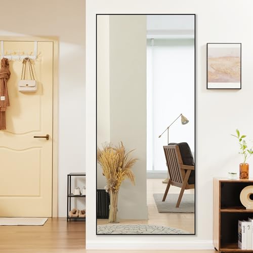 Sweetcrispy 64"x21" Arched Full Length Mirror, Standing or Leaning, Gold U4556