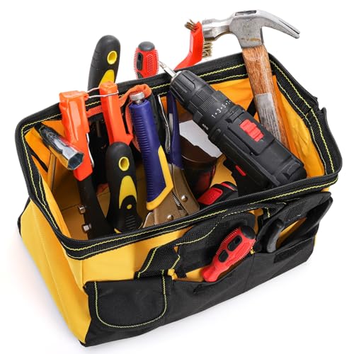 3 Pack 13 Inch Tool Bag with Waterproof Base, Heavy Duty Tool Storage Organizer P243