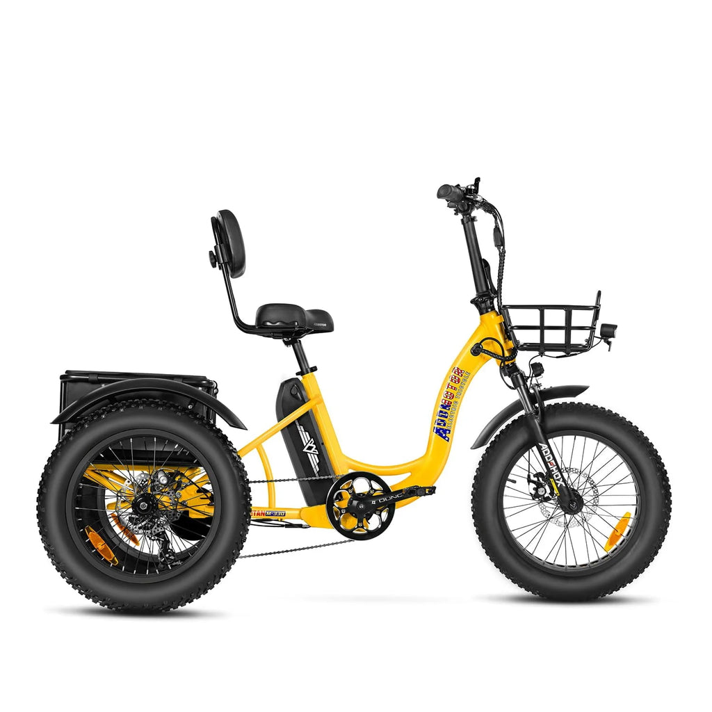 Addmotor Step-Thru Electric Trike, Fat Tire Electric Tricycle for Adults with Basket, 750W 48V 20Ah 3 Wheel Electric Bicycles for Seniors, M-330II Black