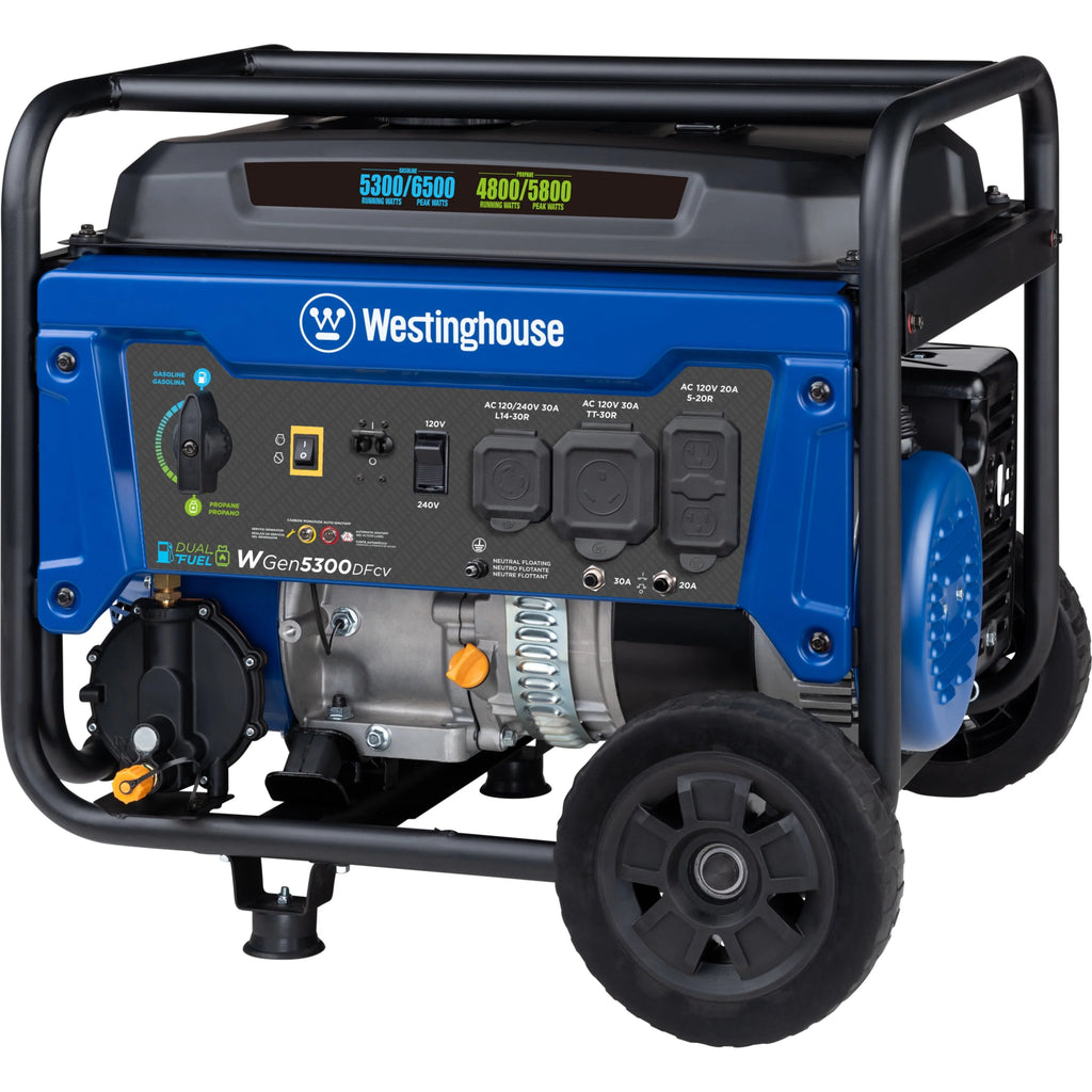 Westinghouse 6500 Peak Watt Dual Fuel Portable Generator with CO Sensor P73605