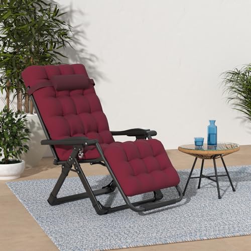 Suteck Zero Gravity Chair Reclining Camping Lounge with Removable Cushion and Cup Holder Z41184