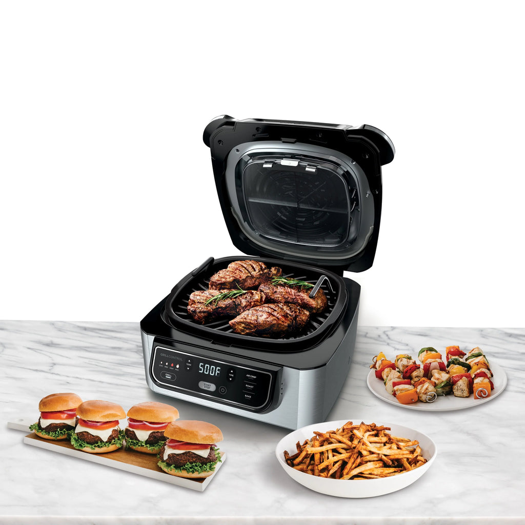 Ninja Foodi 4-in-1 Indoor Grill with Air Fryer, Black/Stainless D394629