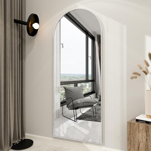 BEAUTYPEAK 65"x24" Arched Full Length Floor Mirror, Black D361