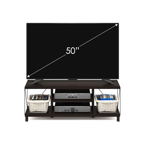 Furinno JAYA Large Entertainment Stand for TV Up to 55 Inch, French Oak Grey/Black V100781