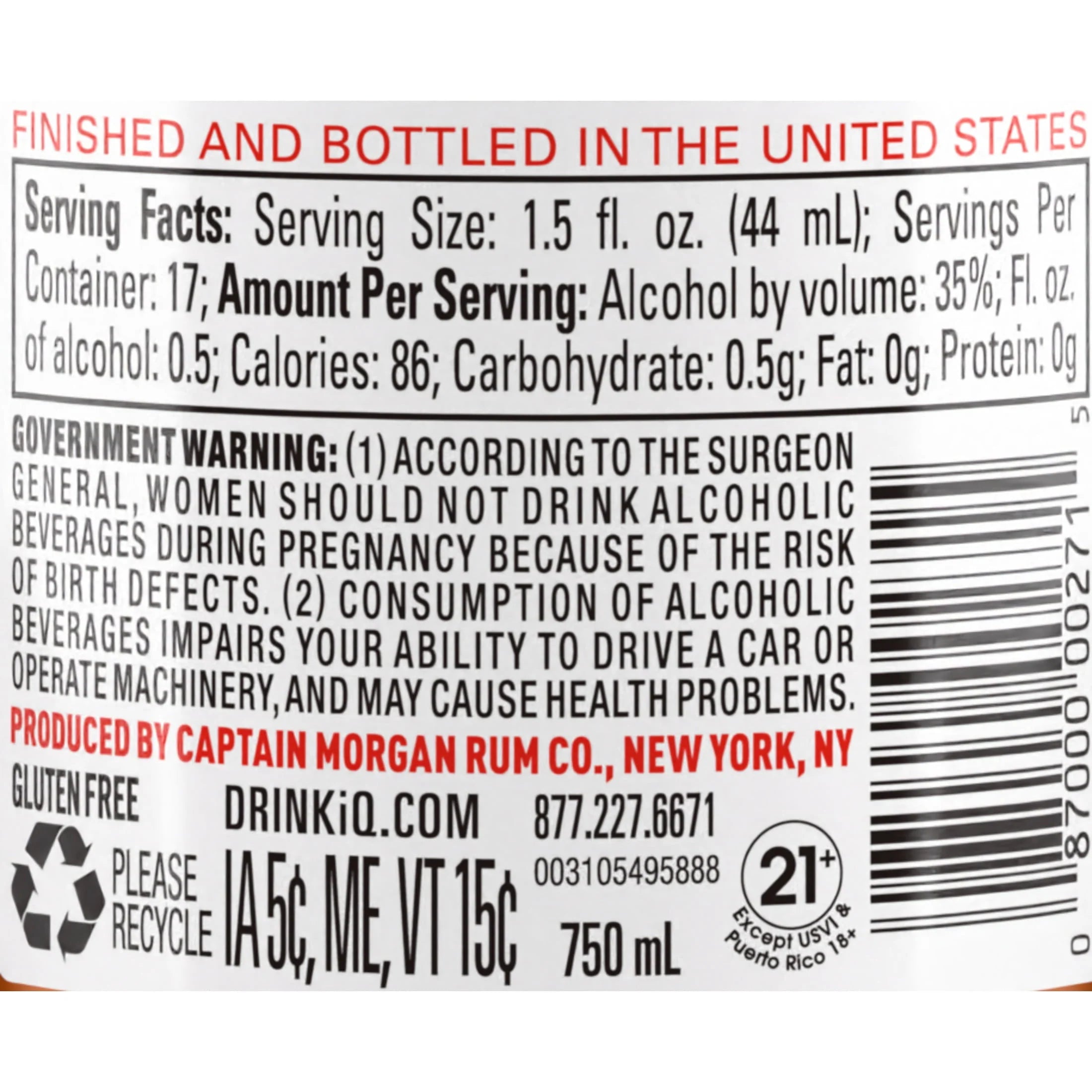 Captain Morgan Original Spiced Rum 750 mL C23314