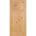 Krosswood Doors 32 in. x 80 in. Rustic Knotty Alder 3-Panel Unfinished Wood Front Door Slab