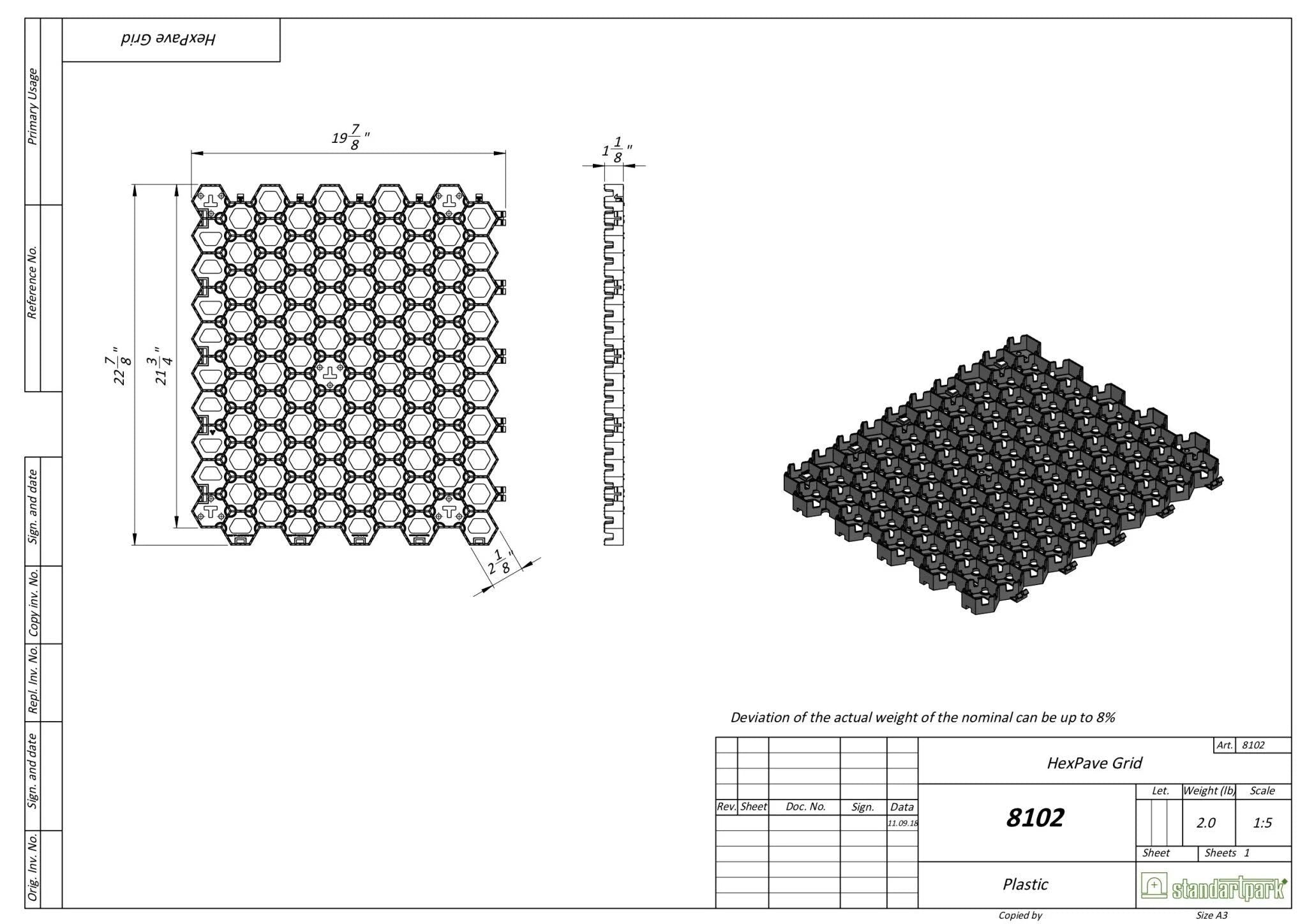Standartpark HEXpave Grid Permeable Paver System for DIY Patio H827