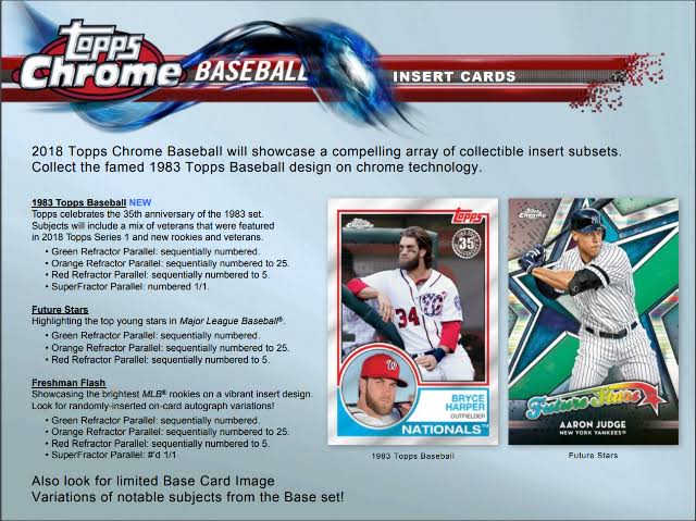 2018 Topps Chrome Baseball Blaster Box S43236