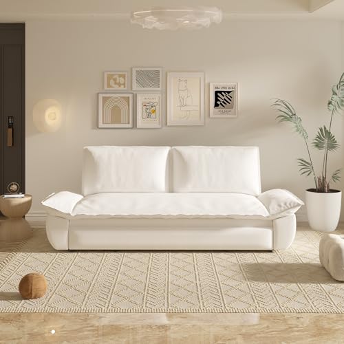 Queen Size Futon Sofa Bed with 2 Pillows, Blue V9731