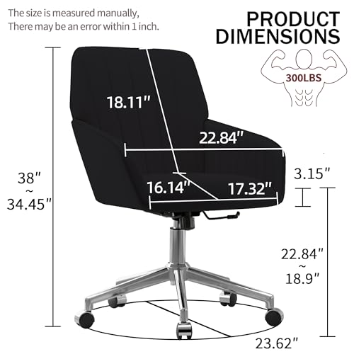 Velvet Home Office Chair with Gold Base, Swivel Desk Chair with Wheels (Cream) Z435471