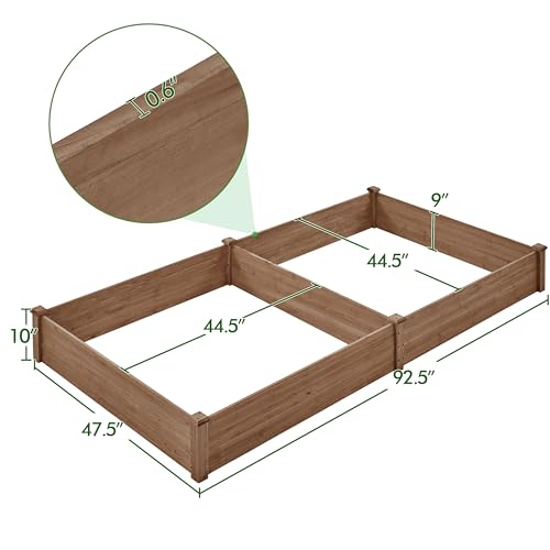 Yaheetech 8×2ft Wooden Raised Garden Bed for Flowers Vegetables Herbs Outdoor E283112