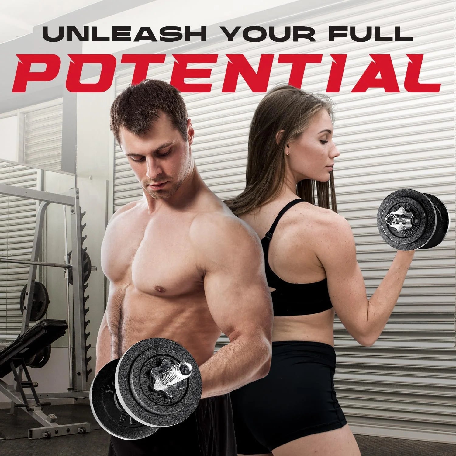 Yes4All 60 lbs Adjustable Dumbbell Set, Cast Iron Pair G3731