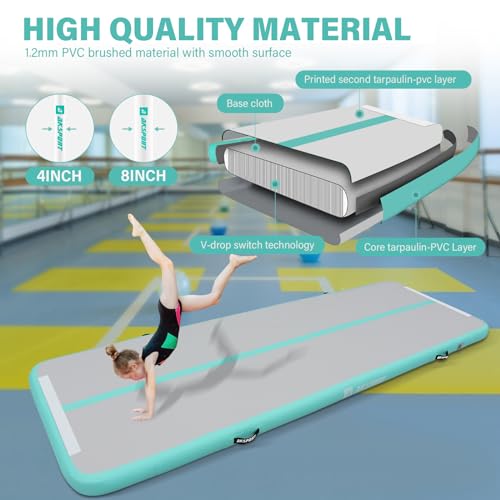 AKSPORT Gymnastics Air Mat Tumble Track with Air Pump A7907