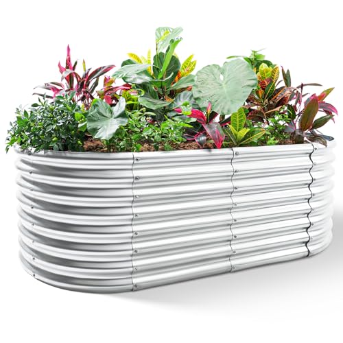 Land Guard 8×4×2 ft Galvanized Raised Garden Bed Kit for Vegetables D685