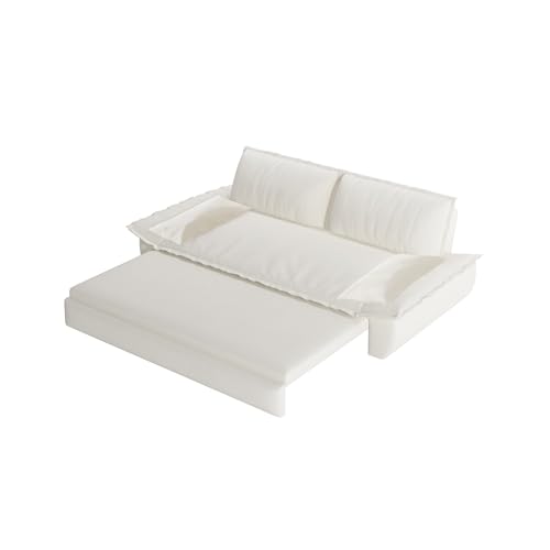 Queen Size Futon Sofa Bed with 2 Pillows, Blue V9731