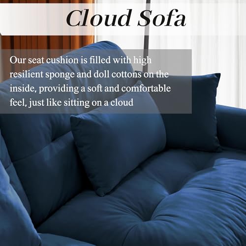 130" Modular Sectional Sofa with Movable Ottoman, Velvet Upholstered, Green Y4976