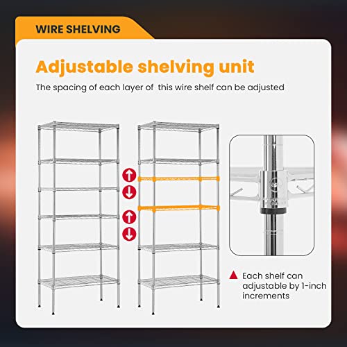 4 Tier NSF Wire Shelving Unit Heavy Duty Steel Storage Rack, Black X19089