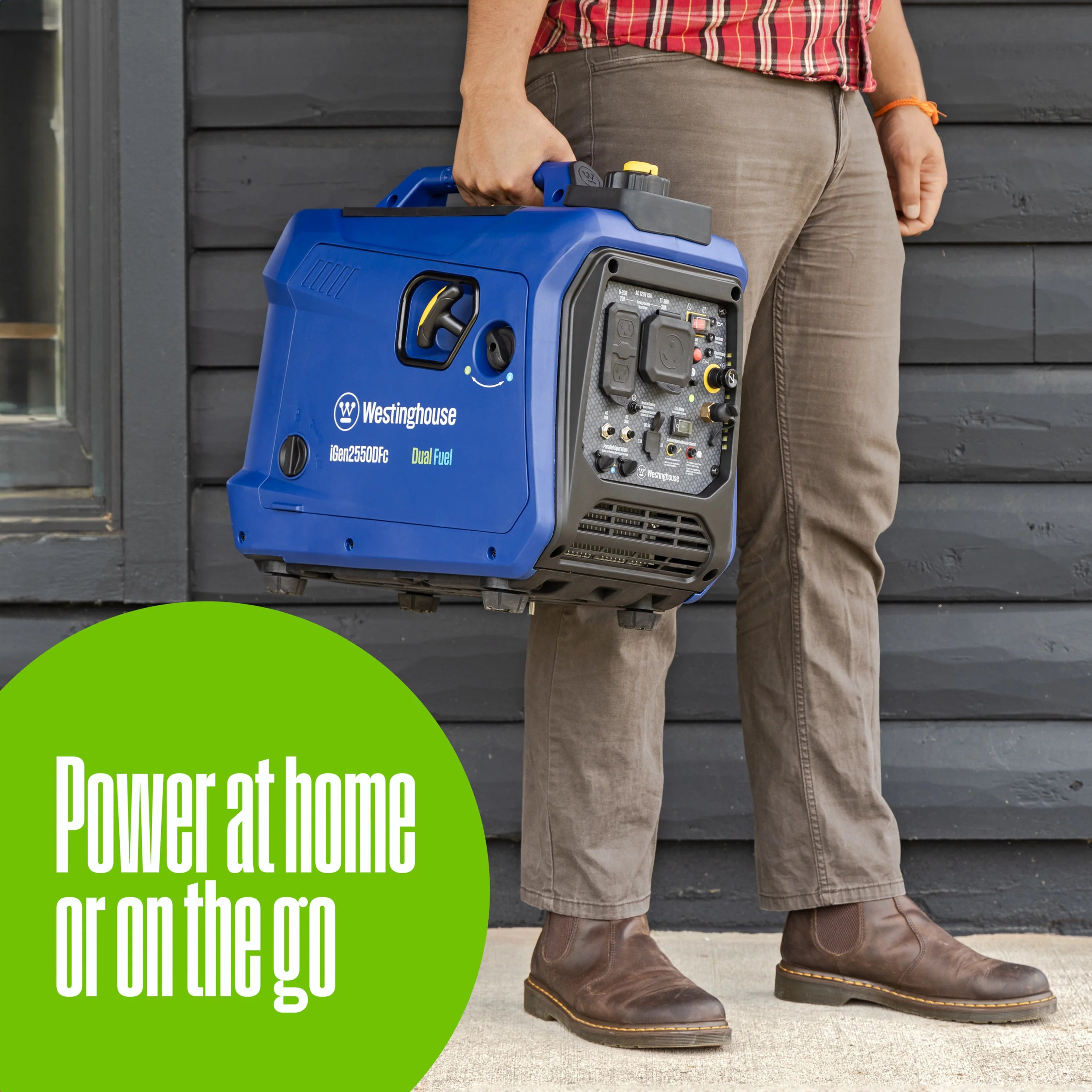 Westinghouse 2550 Peak Watt Dual Fuel Portable Inverter Generator with CO Sensor D813