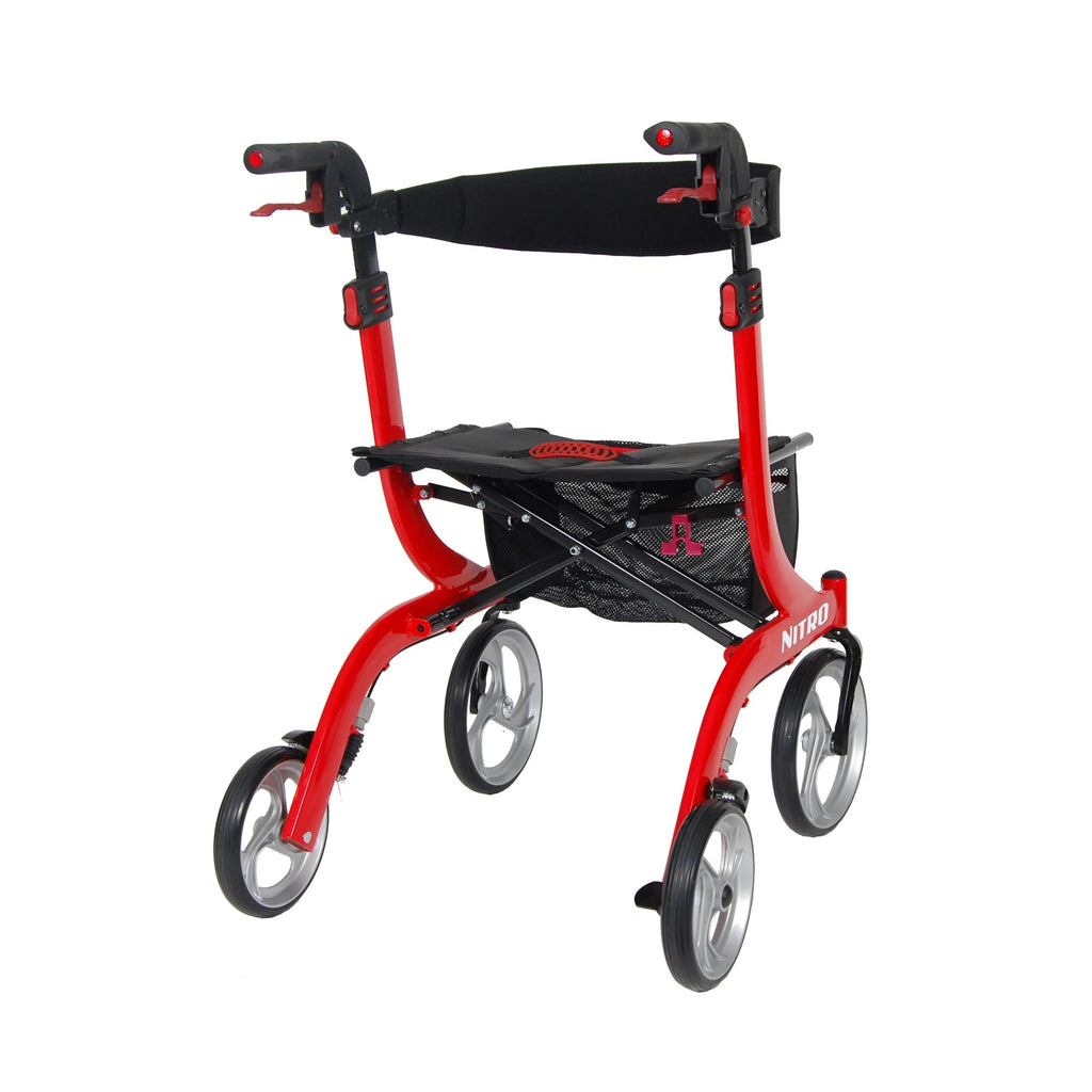 Drive Medical Nitro Euro Style Rollator Walker, Red P174003
