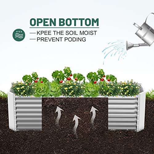 Land Guard 8×4×2 ft Galvanized Raised Garden Bed Kit for Vegetables D685