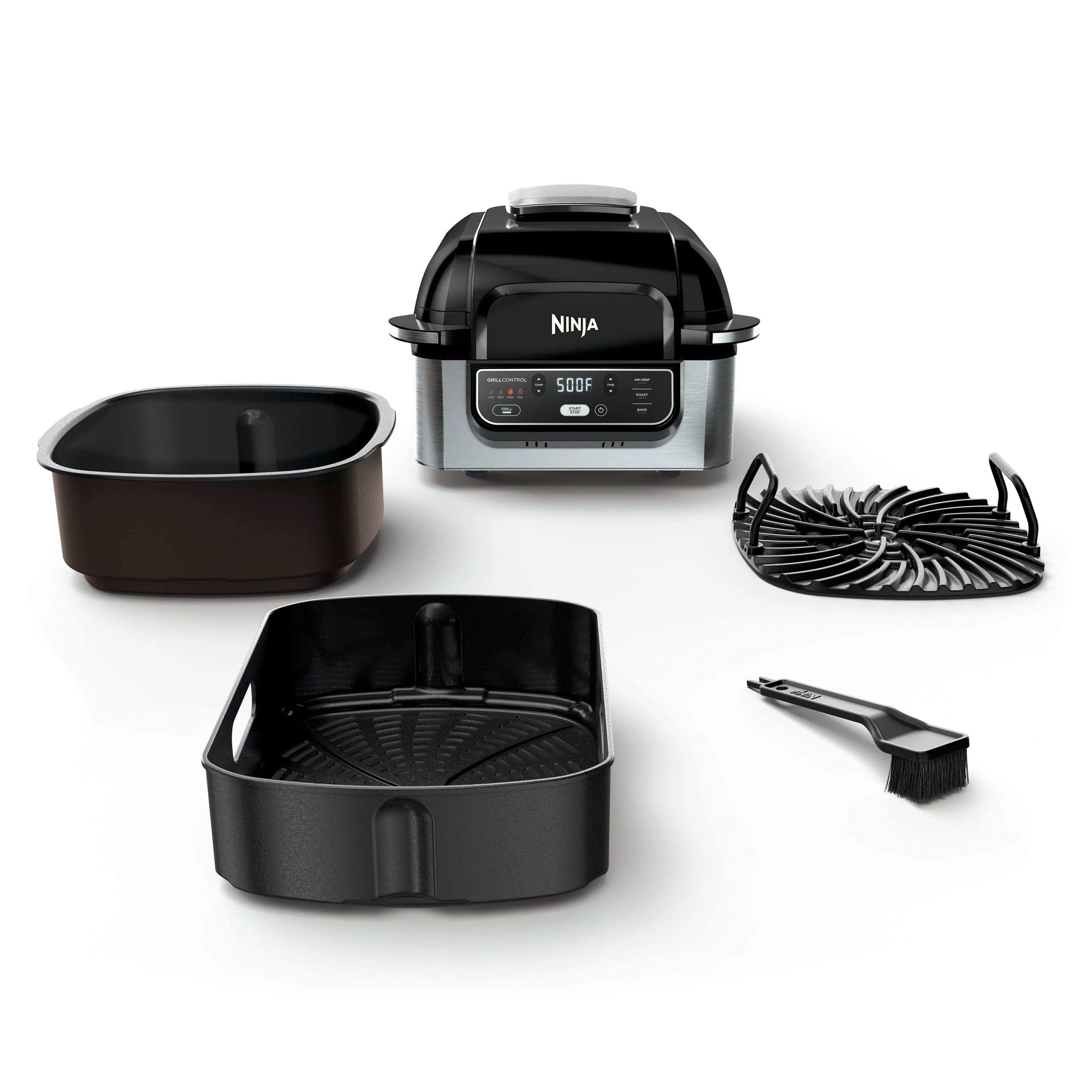 Ninja Foodi 4-in-1 Indoor Grill with Air Fryer, Black/Stainless D394629