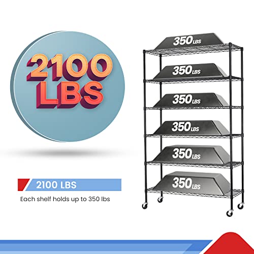 4 Tier NSF Wire Shelving Unit Heavy Duty Steel Storage Rack, Black X19089
