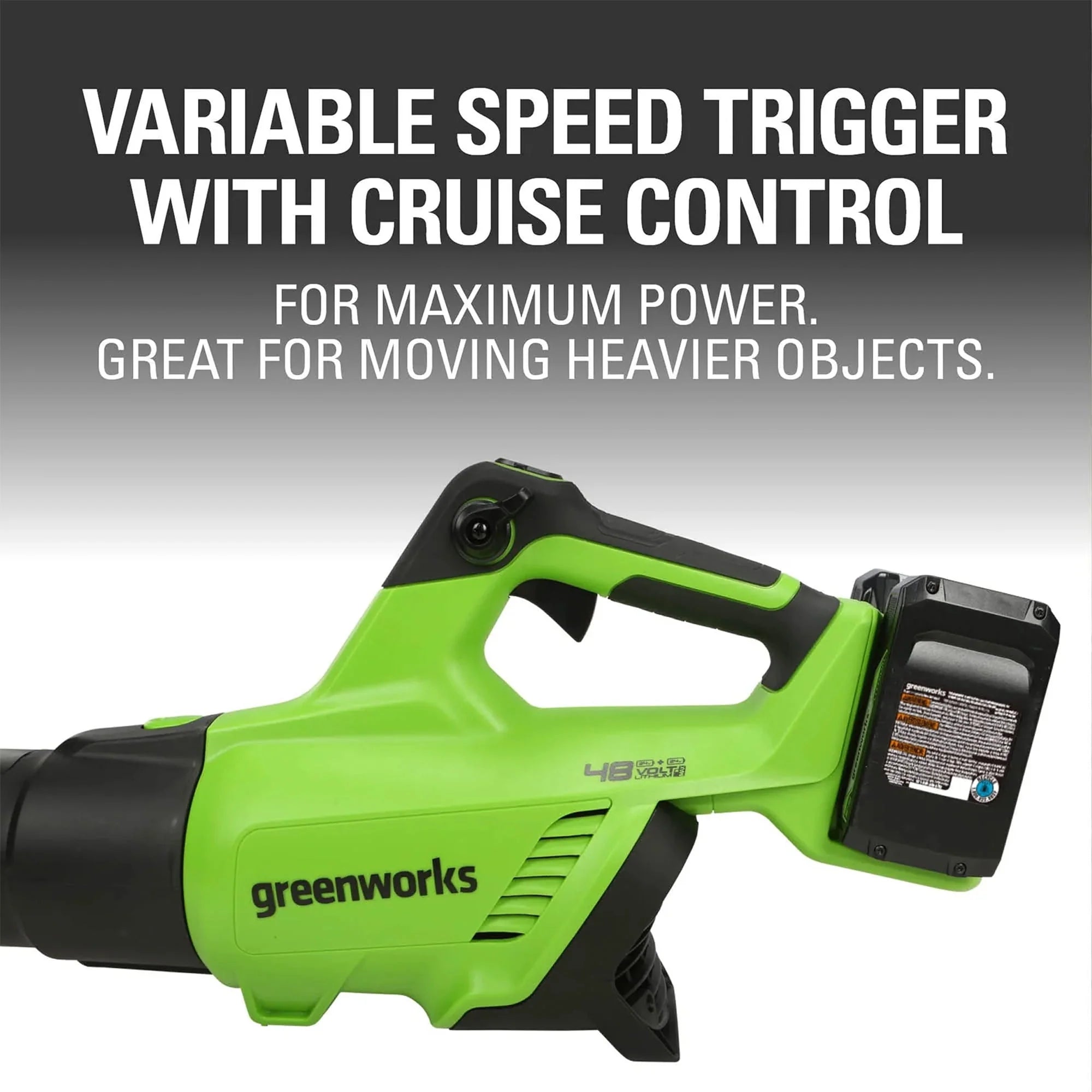 Greenworks 48V Brushless Leaf Blower 515CFM with 2.0Ah Batteries & Charger O7126