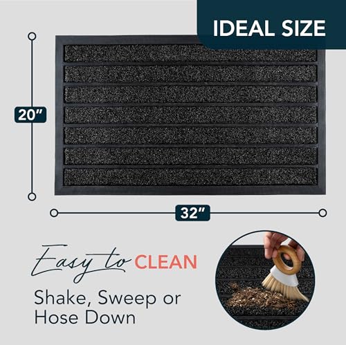 ubdyo Extra Durable Door Mat Non-Slip Outdoor Entrance 30" x 17" Bright Brown W5648