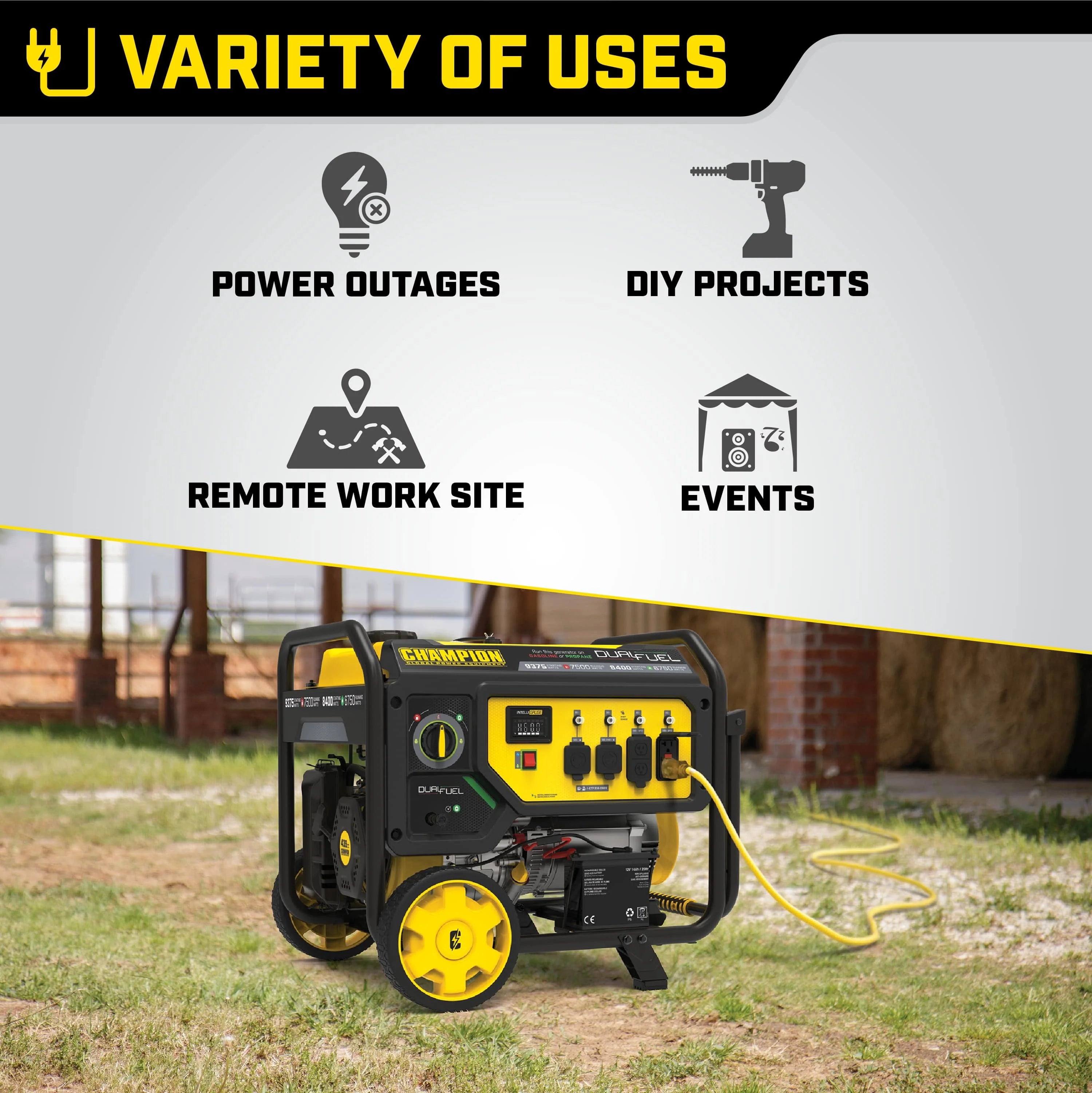 Champion Power Equipment 9375/7500W Dual Fuel Portable Generator J769