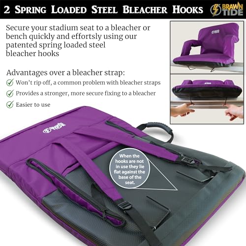 BRAWNTIDE Stadium Seat with Back Support, Cushion, Cup Holders J7745