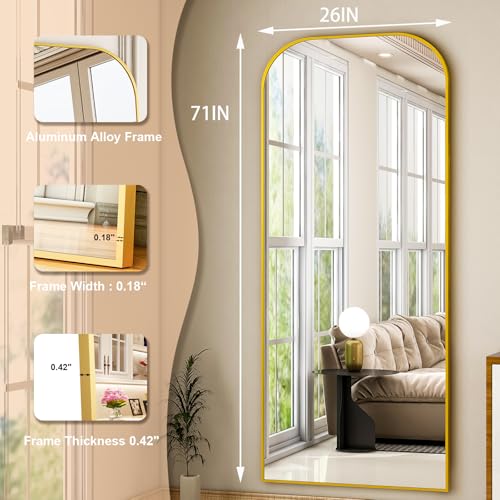 HARRITPURE 57"x20" Full Length Mirror with Aluminum Frame, Gold A38098