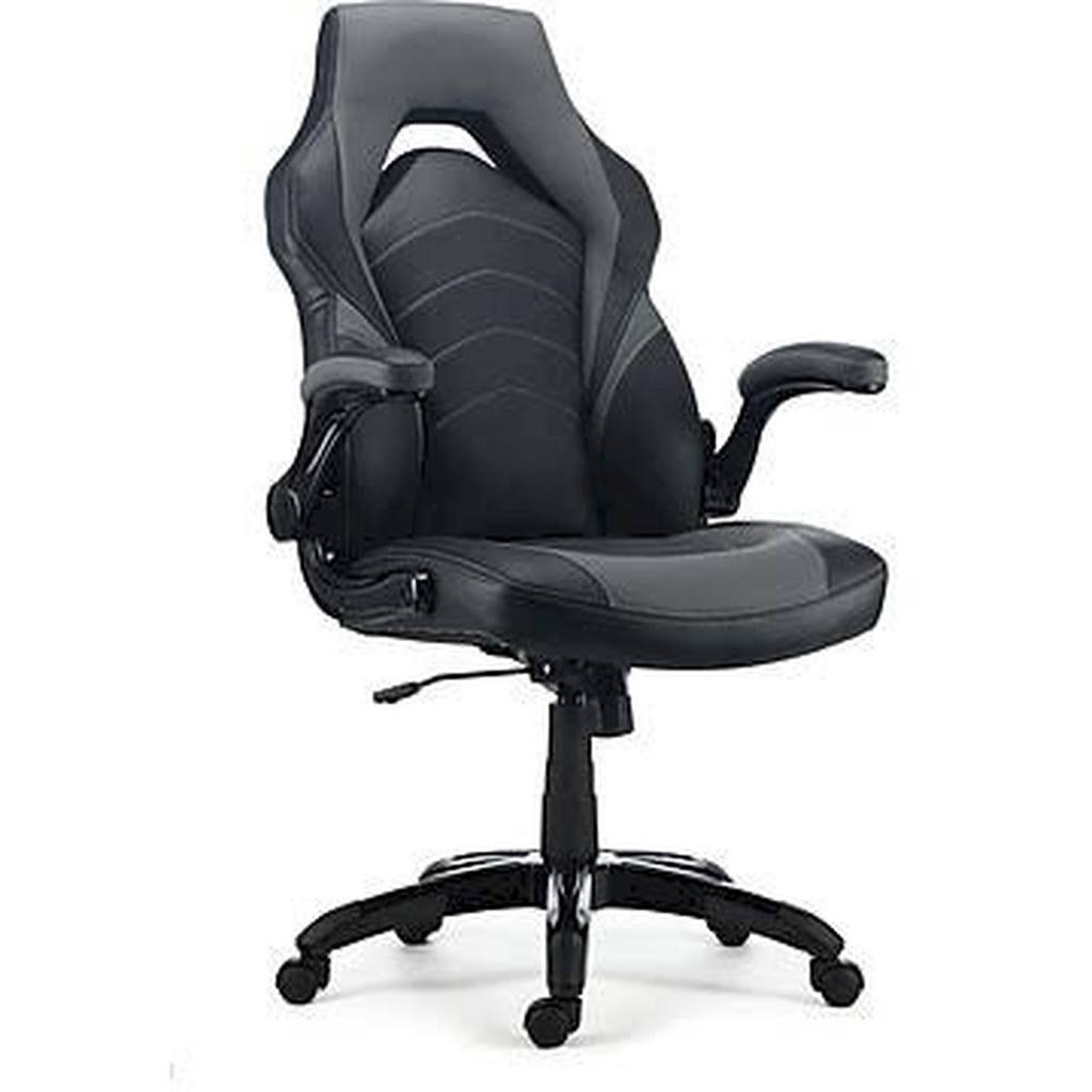 Staples Emerge Vortex Bonded Leather Gaming Chair, Black and Gray (52503) - Megean