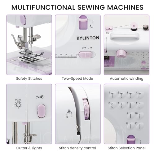 Mini Sewing Machine for Beginners with 12 Built-in Stitches I7172