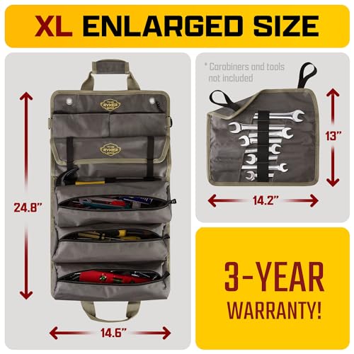 Ryker Roll Up Tool Bag Organizer with Detachable Pouches O5686