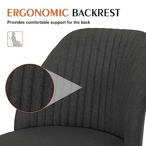 Sweetcrispy Armless Office Chair with Wheels, Adjustable Swivel Task Chair S259576