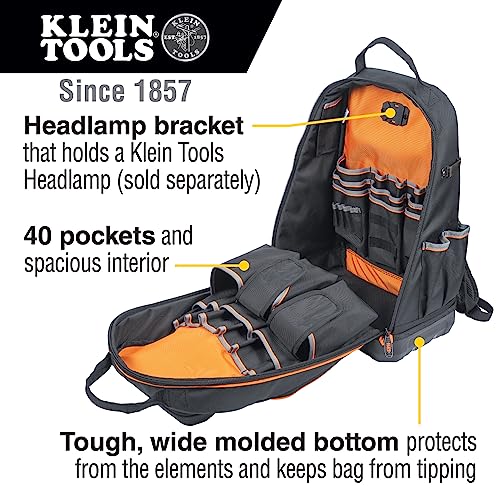Klein Tools 55421BP-14 Tool Backpack, Heavy Duty, 39 Pockets S772