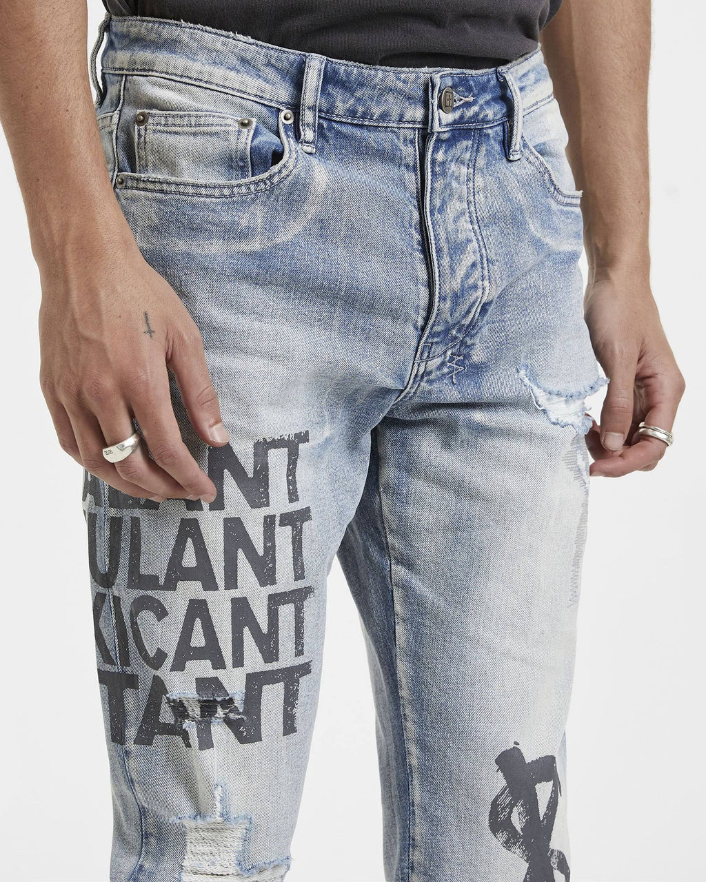 Ksubi Chitch Bombz Jeans, Blue, Size 28 F193214