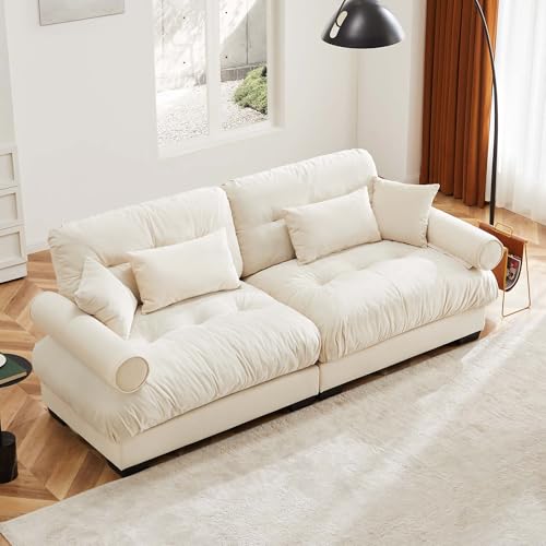 130" Modular Sectional Sofa with Movable Ottoman, Velvet Upholstered, Green Y4976
