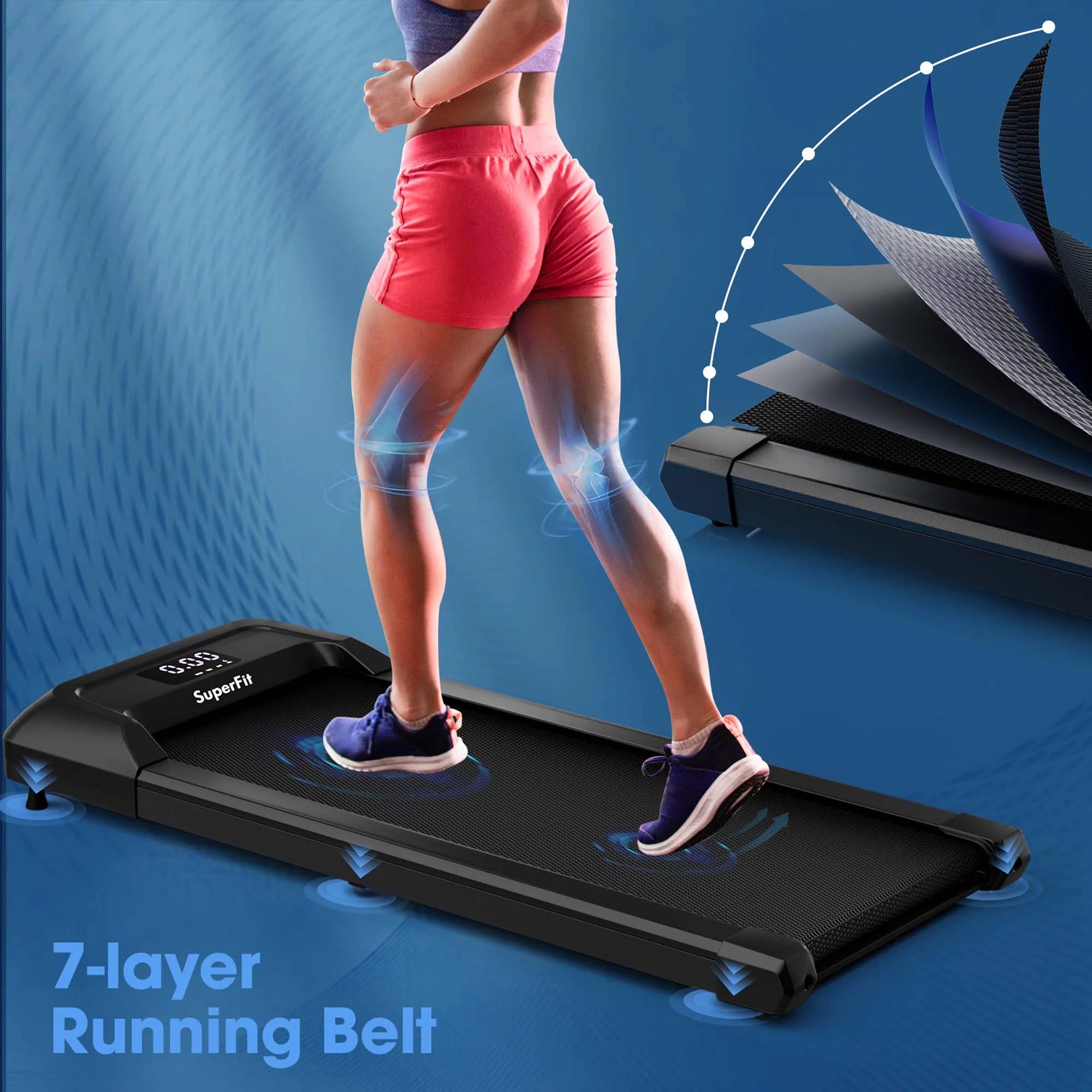 SuperFit Walking Pad Under Desk Treadmill with Remote Control, Black G33180