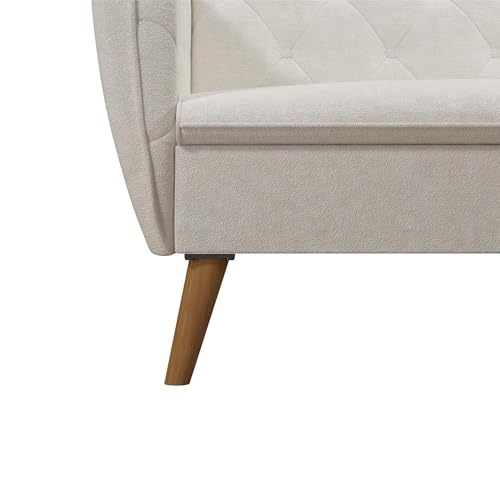 Novogratz Tallulah Memory Foam Futon Convertible Couch, Camel Faux Leather F5939
